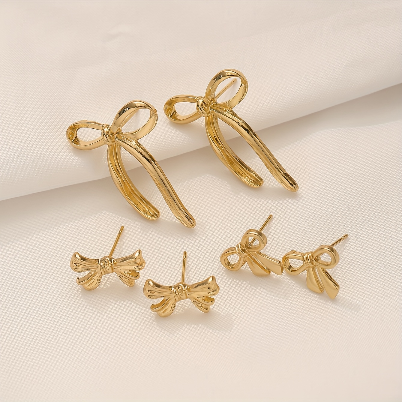 6pcs Set of Bow Stud Earrings for Women